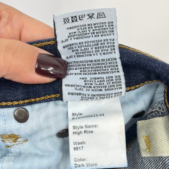 R13 | High Rise Skinny Jeans Dark Worn Wash 25 Indie Sleaze Grunge - Picture 14 of 16